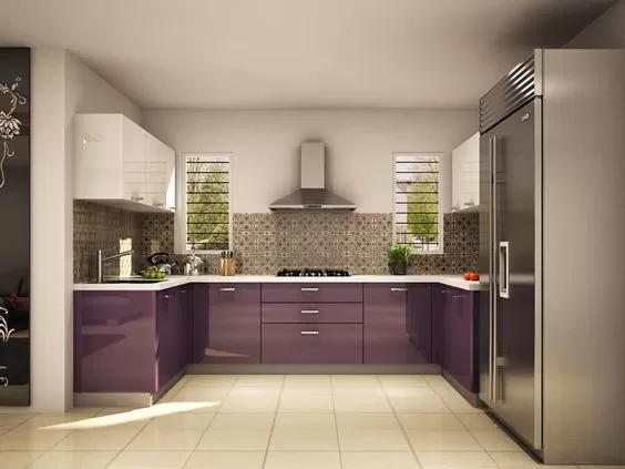 U-Shaped Modular Kitchen Layout