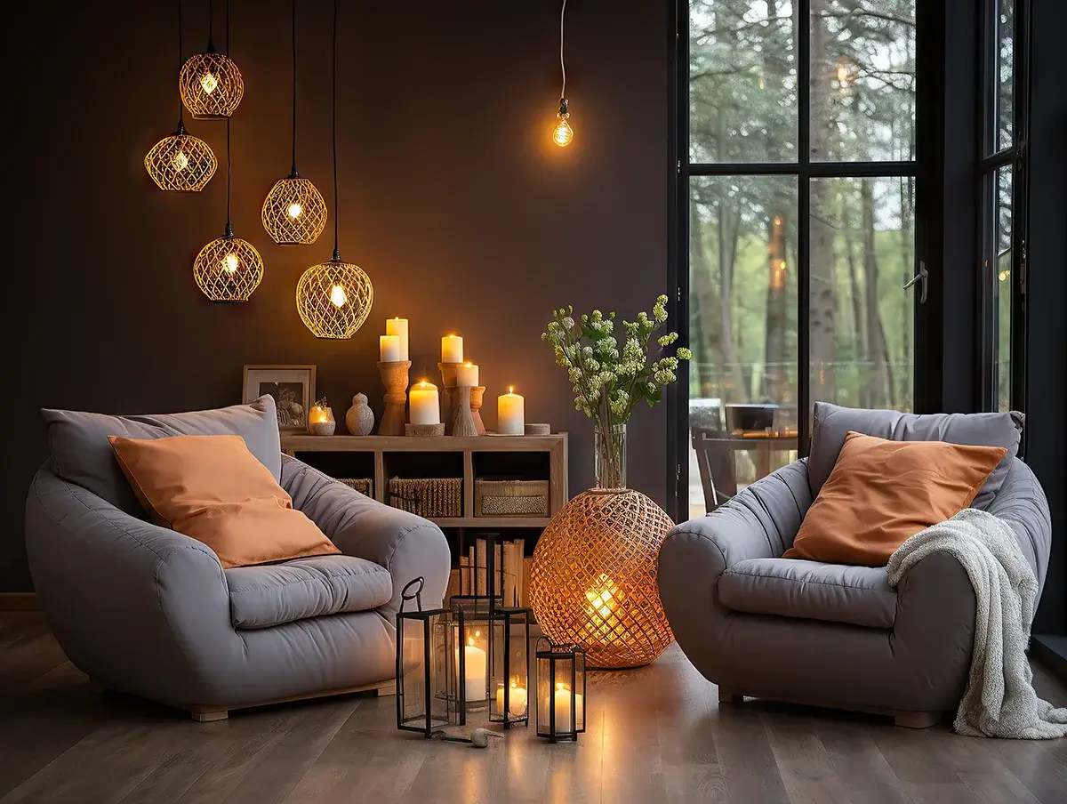 Cozy Diwali Decoration Ideas with Warm Lighting and Modern Candles