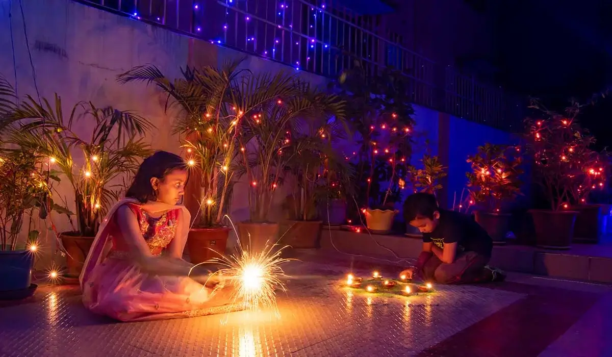 Diwali lighting - Outdoors