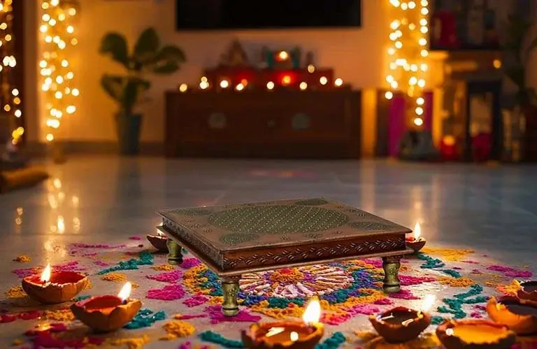 Traditional puja chowki