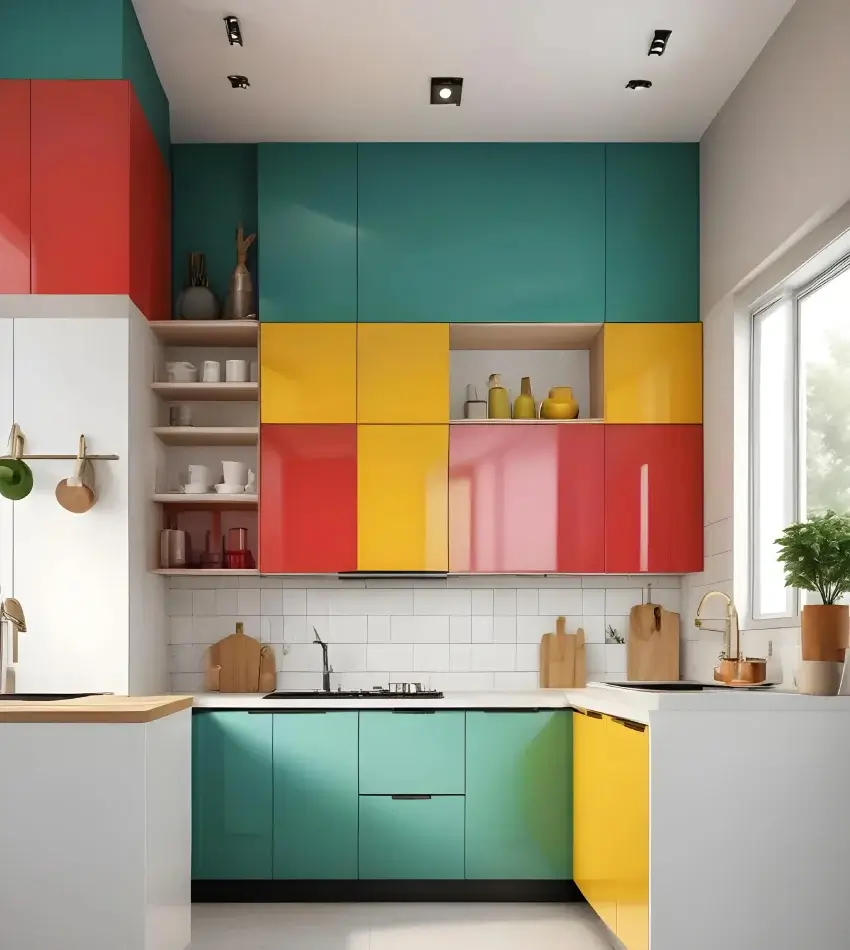 Kitchen Cabinet Design with Colours