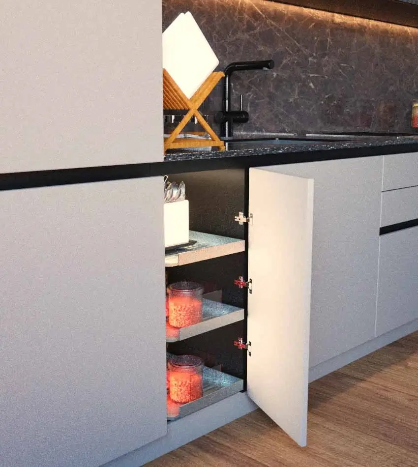 Hinge Doored Kitchen Cabinet Design