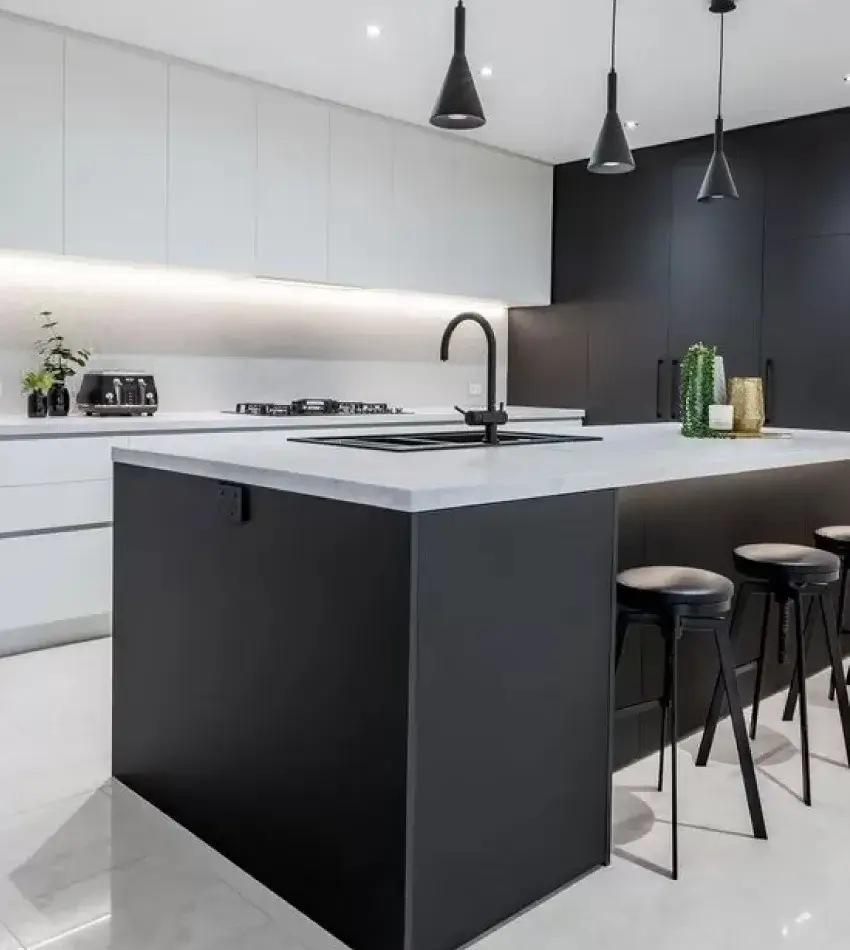 Monochrome Kitchen Cabinet Design