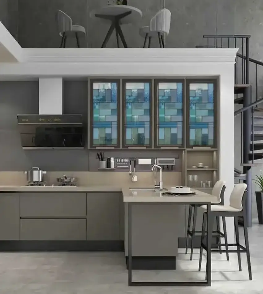 Stained Glass Kitchen Cabinet Design